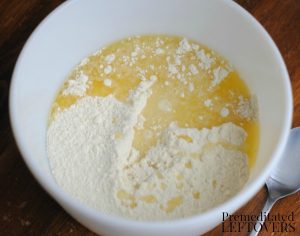 Easy-Lemon-Truffle-Recipe-Step-1-Mixing-Cake-Mix-and-Butter